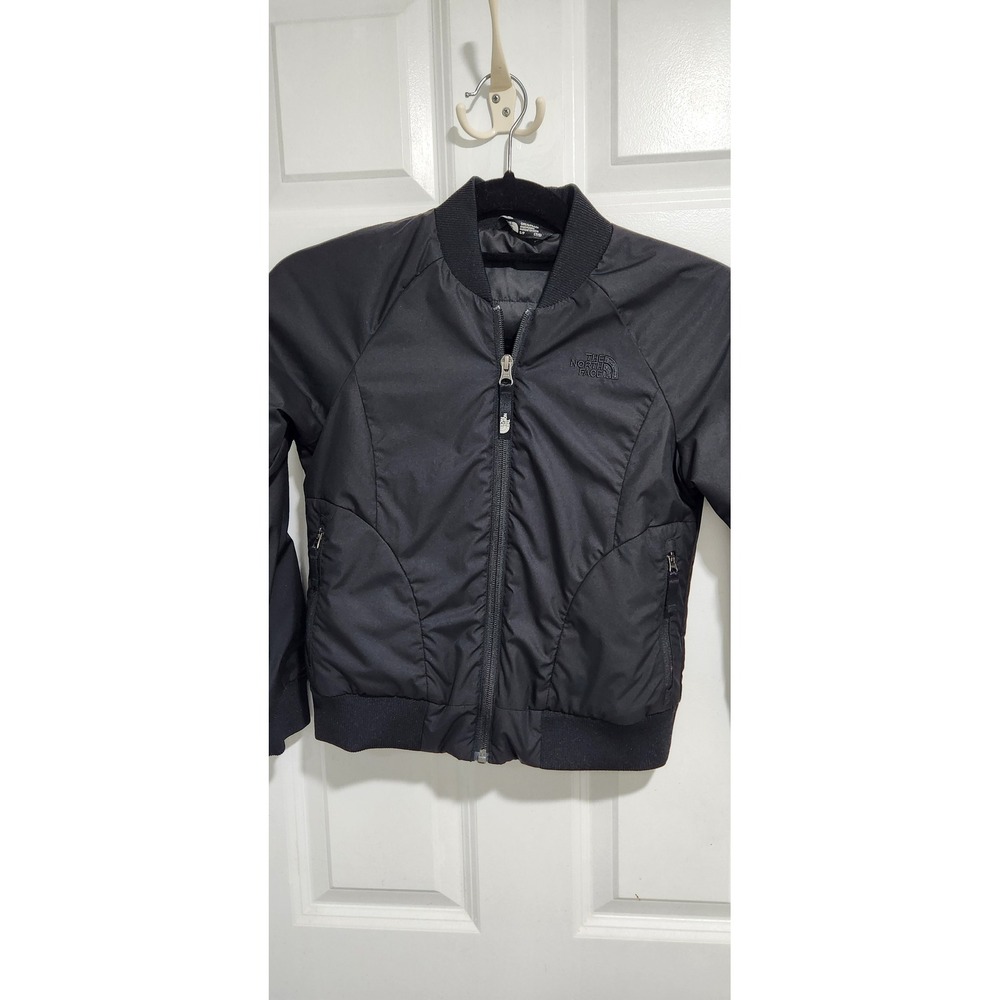 The North Face Girls Jester Bomber Jacket Black Full Zip Size Small 7/8
